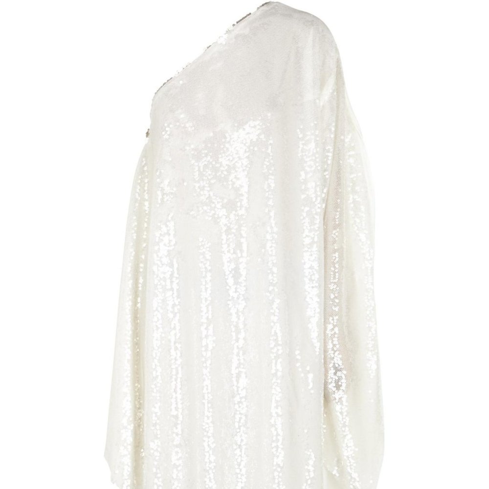 Paula Knorr One-Shoulder Sequin Gown